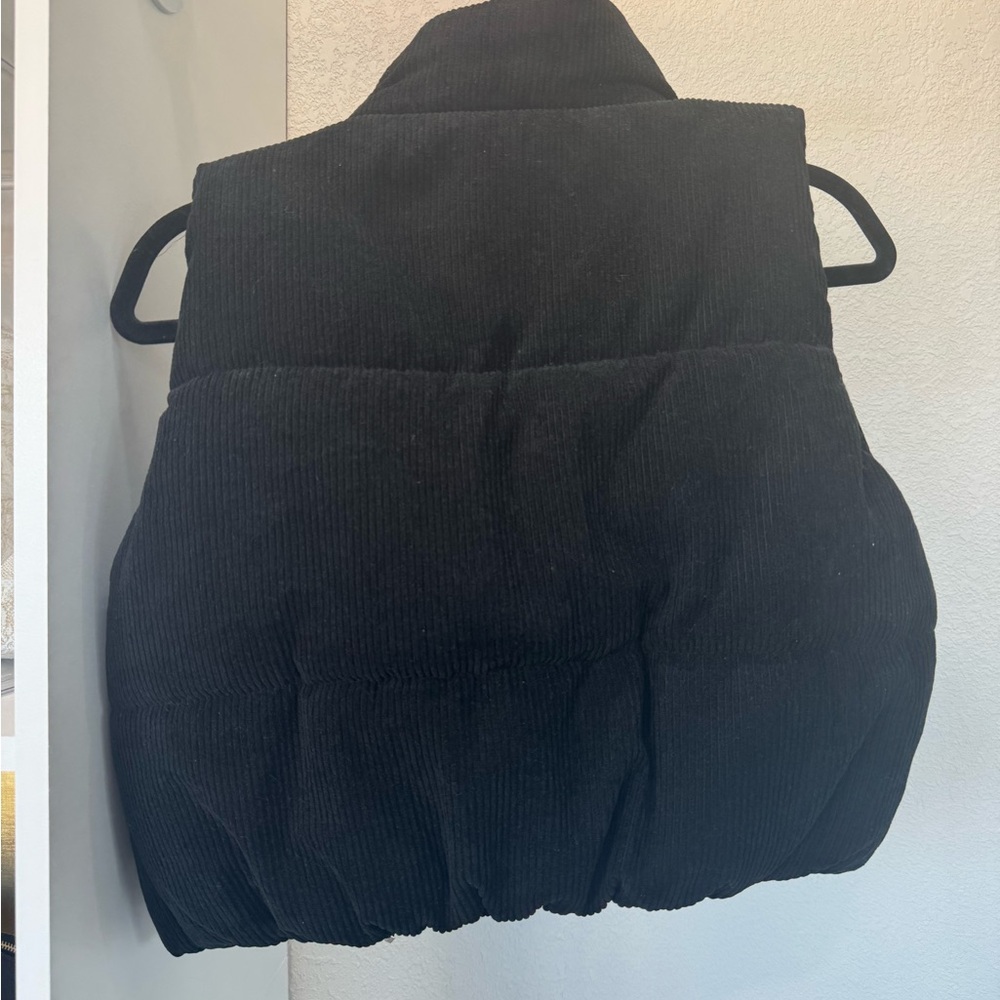 Black Corduroy Puffer Vest